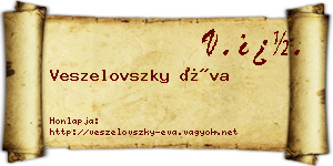 Veszelovszky Éva névjegykártya